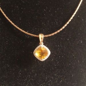 Diamond and Citrine in 14K Rose Gold